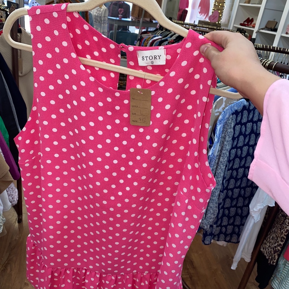 PINK Polka Dot Tank